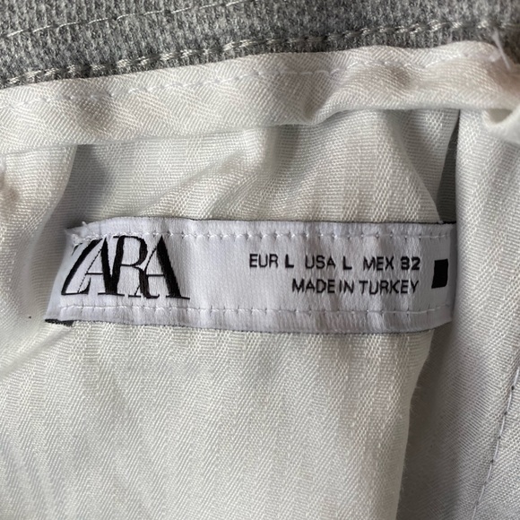 Zara men’s large track pants, narrow leg with cuff, in soft heather grey. - Picture 3 of 5